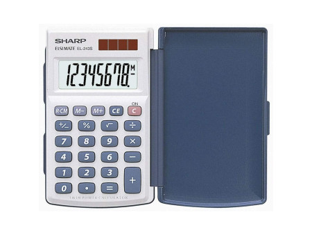 SHARP Calculatrice EL-243 S, fonctionnement solaire/batterie