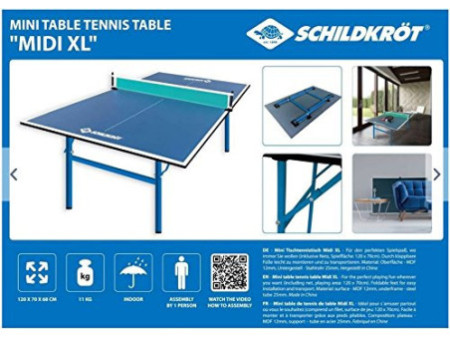 DONIC SCHILDKRÖT Mini table de tennis de table Midi XL, gris