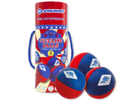 SCHILDKRÖT Balle de jonglage, set de 3, rouge/bleu