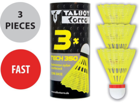 TALBOT torro Volant de badminton Tech350, rapide,jaune/rouge