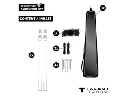 TALBOT torro Filet complet de badminton télescopique
