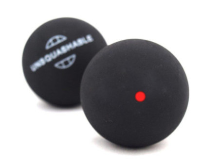 UNSQUASHABLE Balle de squash, moyen, blister de 2, noir