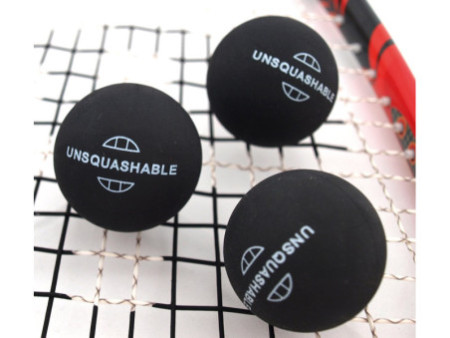 UNSQUASHABLE Balle de squash, moyen, blister de 2, noir