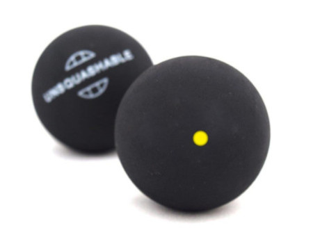 UNSQUASHABLE Balle de squash, lent, blister de 2, noir