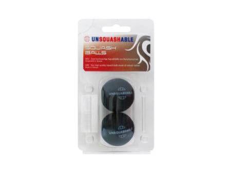 UNSQUASHABLE Balle de squash, lent, blister de 2, noir