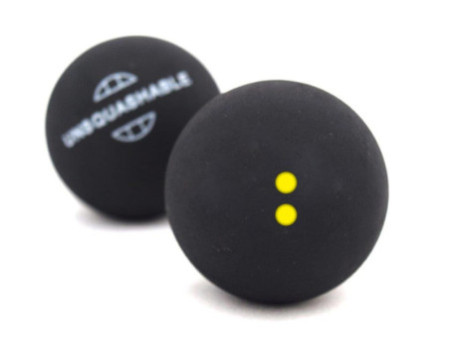 UNSQUASHABLE Balle de squash, extra lent, blister de 2, noir
