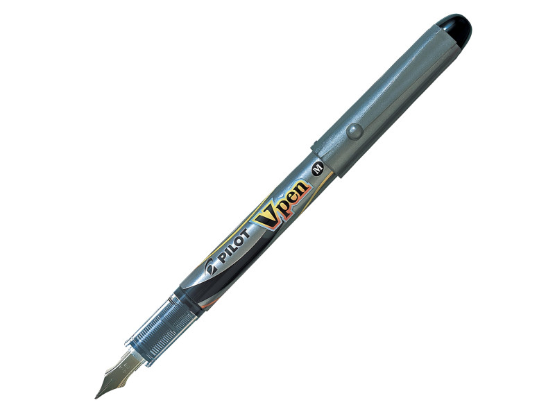 PILOT Stylo plume V-Pen Silver, noir