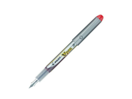 PILOT Stylo plume V-Pen Silver, rouge