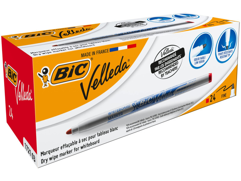 BIC Marqueur pour tableau blanc Velleda 1721, pointe ogive,