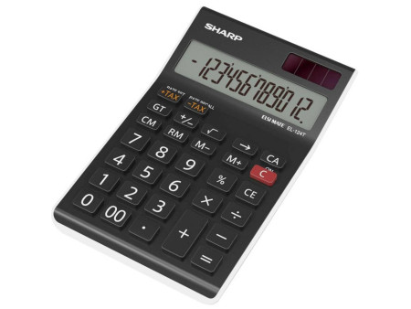 SHARP Calculatrice table EL-124 TWH, fonctionnement solaire/