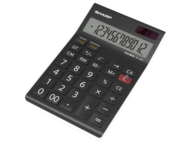 SHARP Calculatrice de bureau EL-125 TWH, solaire/pile