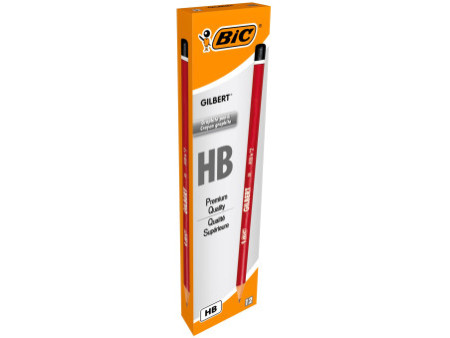 BIC Crayon Gilbert 33, dureté: HB, rond, laqué en rouge