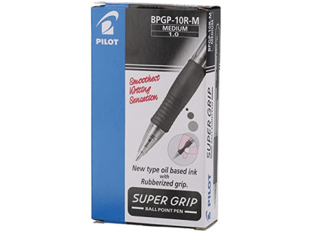 PILOT Stylo à bille rétractable SUPER GRIP M, noir