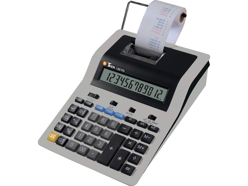 TWEN Calculatrice imprimante 120 PD, gris / noir