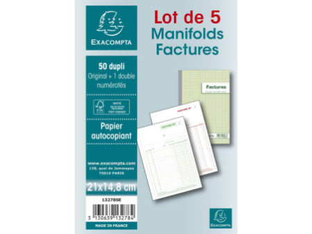 EXACOMPTA Manifold 'Factures', 210 x 148 mm, dupli