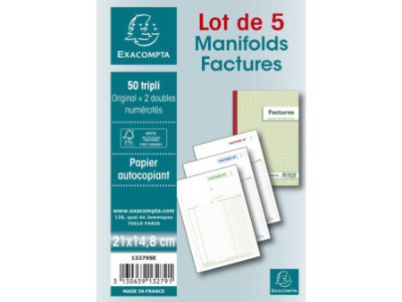 EXACOMPTA Manifold 'Factures', 210 x 148 mm, tripli