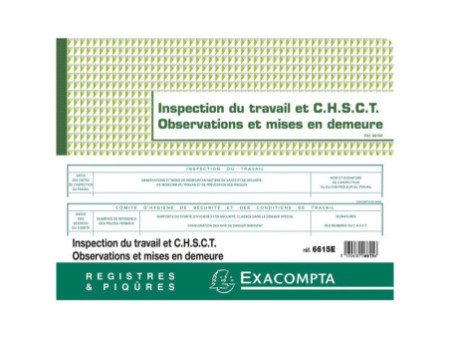 EXACOMPTA Piqûre 'Inspection du travail et CHSCT'