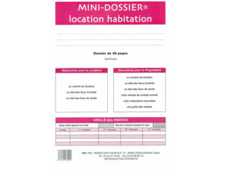 WEBER Formulaire français 'Mini dossier location-habitation'