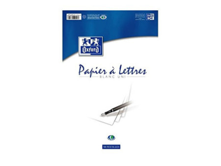 Oxford Bloc de correspondance, A4, blanc, uni
