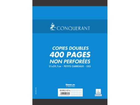 CONQUERANT SEPT Copies doubles, A4, quadrillé, sans marge