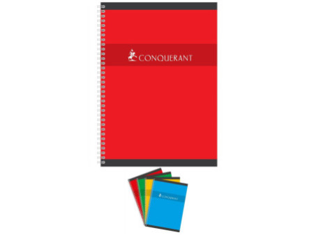 CONQUERANT SEPT Cahier reliure intégrale, A4, quadrillé 5x5