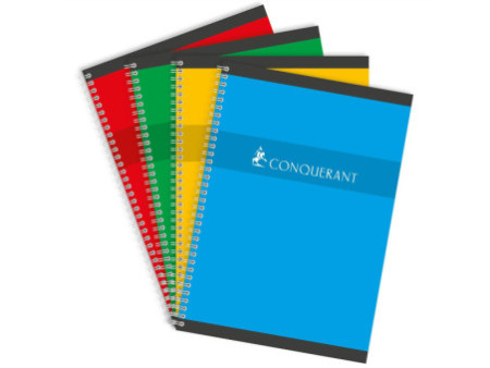 CONQUERANT SEPT Cahier reliure intégrale, A4, quadrillé 5x5