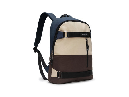 BESTLIFE Urban Sac à dos laptop COL SKATE, bleu/beige/marron