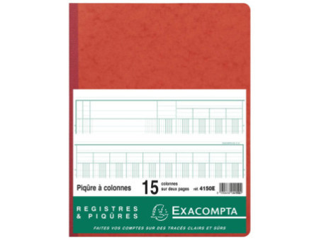 EXACOMPTA Piqûre, 15 colonnes sur 2 pages, 33 lignes