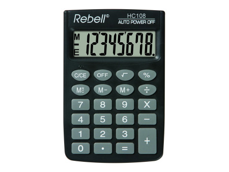 Rebell Calculatrice de poche HC 108, noir