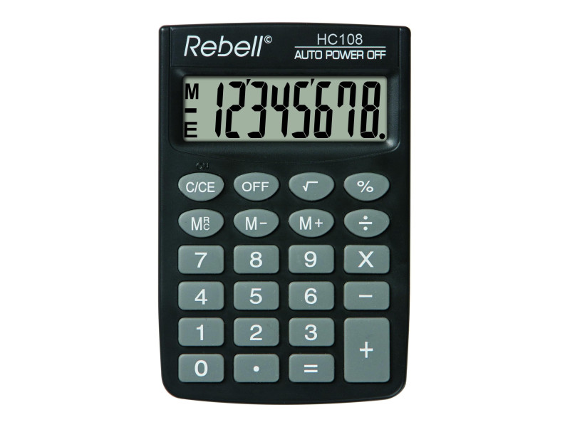 Rebell Calculatrice de poche HC 108, noir