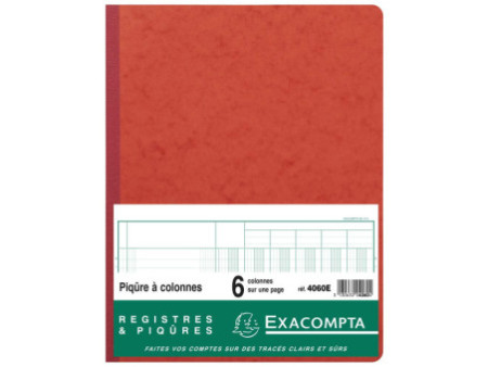 EXACOMPTA Piqûre à colonnes, 6 colonnes, 31 lignes
