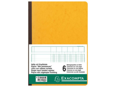 EXACOMPTA Piqûre tête paresseuse, 6 colonnes sur 1 page