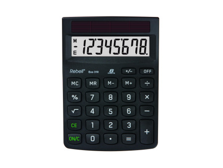 Rebell Calculatrice de bureau écologique Eco 310, noir