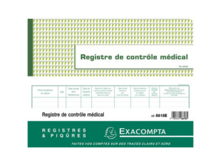 EXACOMPTA Piqûre 'Registre de contrôle médical', 240 x 320mm