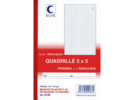ELVE Manifold quadrillé (5/5), 140 x 210 mm, dupli