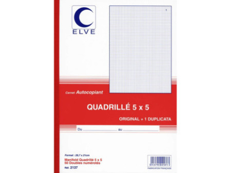 ELVE Manifold quadrillé (5/5), 210 x 297 mm, dupli