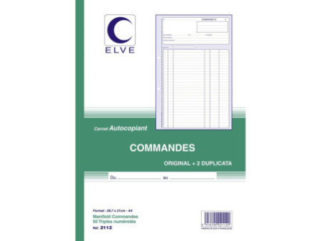 ELVE Manifold 'Commandes', 210 x 297 mm, tripli