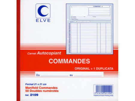 ELVE Manifold 'Commandes', 210 x 210 mm, dupli