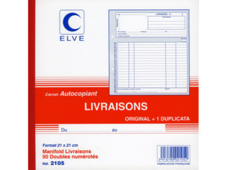 ELVE Manifold 'Livraisons', 210 x 210 mm, dupli