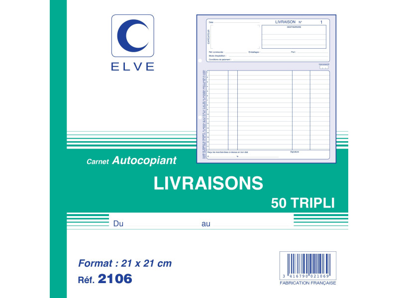 ELVE Manifold 'Livraisons', 210 x 210 mm, tripli