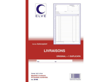 ELVE Manifold 'Livraisons', A4, dupli
