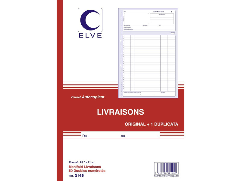 ELVE Manifold 'Livraisons', A4, dupli