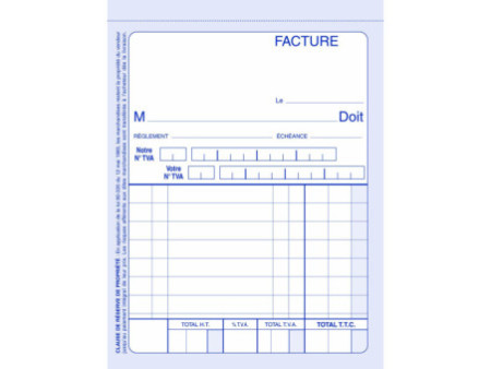 ELVE Bloc 'factures', 140 x 105 mm, 50 feuillets