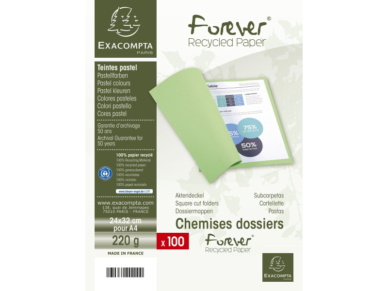 EXACOMPTA Chemises FOREVER 250, A4, bulle