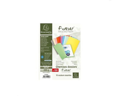 EXACOMPTA Chemises FOREVER 250, A4, assorti