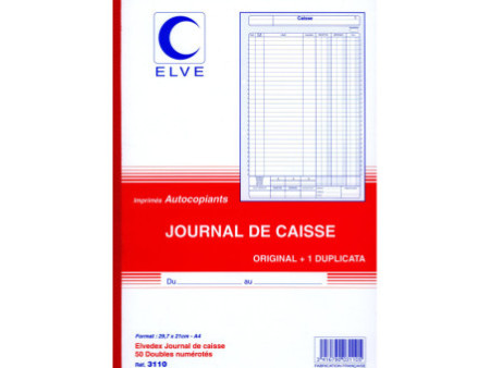 ELVE Manifold Journal de caisse, 297 x 210 mm, dupli