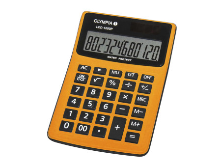 OLYMPIA Calculatrice de bureau LCD 1000P, solaire/pile