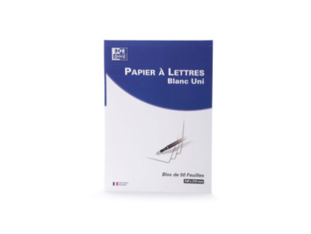 Oxford Bloc de correspondance, A5, blanc, uni