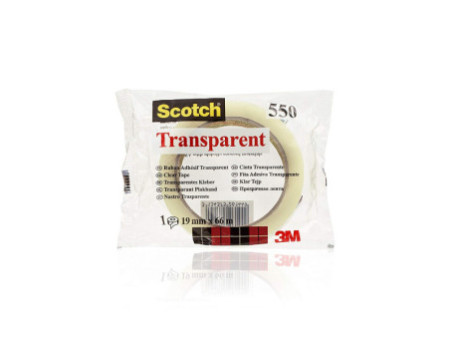 Scotch Ruban adhésif transparent 550, 19 mm x 66 m, film