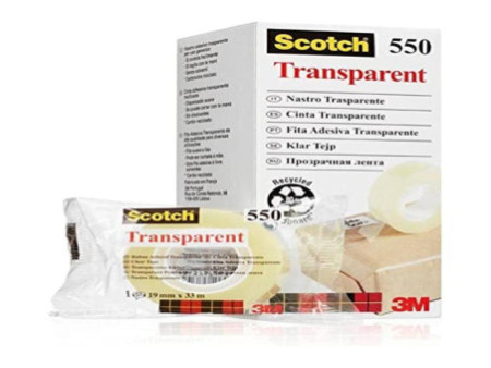 Scotch Ruban adhésif transparent 550, 19 mm x 33 m, film